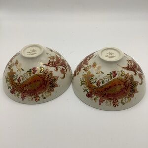 Two Lenox Burnished Amber China Treat Bowls